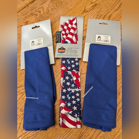 Ergodyne cooling bandana & triangle hats. Flame resistant work gear includes 3 - Picture 3 of 10